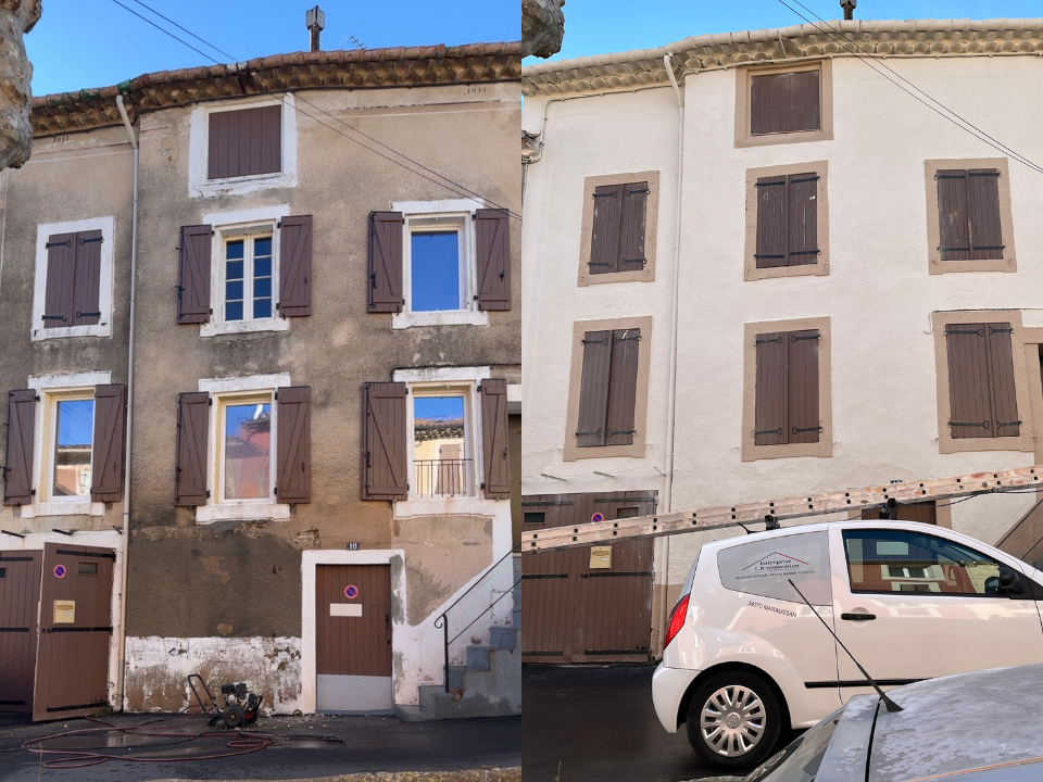 Réalisation de ravalement de façade à Béziers par Lr Renovation